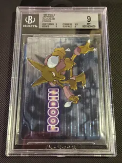 1999 Pokemon TCG Japanese Card Alakazam Foodin Meiji Embossed Promo BGS 9 MINT - Image 1