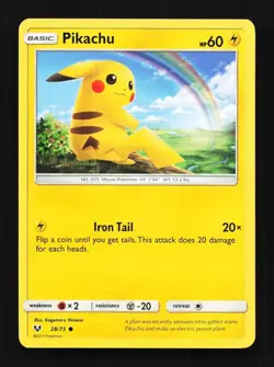 Pikachu 28/73 LP Shining Legends English Pokemon Card TCG - Image 1