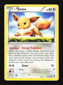 Eevee 80/111 LP Furious Fists English Pokemon Card TCG - Image 1