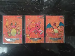 3pc Lot Charmander, Charmeleon, Charizard Cracked Ice Holo Card Database NM - Image 1