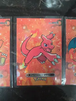 3pc Lot Charmander, Charmeleon, Charizard Cracked Ice Holo Card Database NM - Image 3