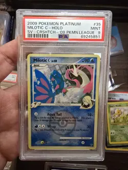 Pokemon Card Reverse Crosshatch Holo Milotic C 35/147 PSA 9 MINT League Promo - Image 1