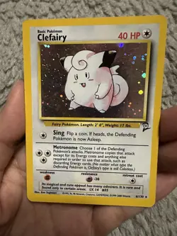 Pokemon TCG Clefairy Base Set 2 Holo Unlimited Rare Card 6/130 LP Condition - Image 1