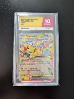 Pikachu 57 Slab Card Graded ACE 10 Gem Mint Surging Sparks Pokemon TCG - Image 3