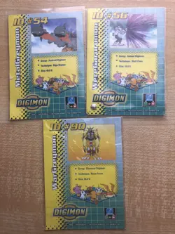 Digimon Bandai 1999 Holo Cards (Metalgreymon, Weregarurumon, Wargreymon NIP!) - Image 2