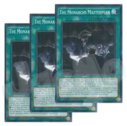 Yugioh - The Monarchs Masterplan x 3 - 1st Edition NM - Plus Free Holo Card - Image 1