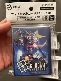 Gundam Card Game Official Card Sleeves 01 - 4pc Set (70 Sleeves Each) In Hand - Image 3