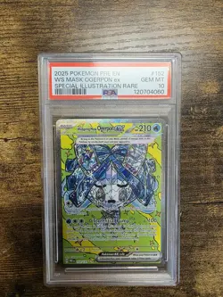 2025 POKEMON PRE EN-PRISMATIC EVOLUTIONS #152 WELLSPRING MASK OGERPON EX PSA 10 - Image 1