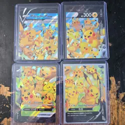 POKEMON! Pikachu V-Union SwSH Black Star Promo Set of 4 NM - Image 1