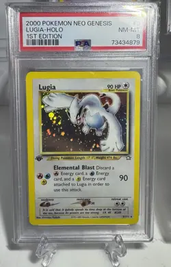 Neo Genesis Lugia Holo 1st Edition PSA 8 Pokemon TCG 9/111 Vintage 2000 - Image 1