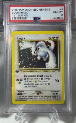 Neo Genesis Lugia Holo 1st Edition PSA 8 Pokemon TCG 9/111 Vintage 2000 - Image 4