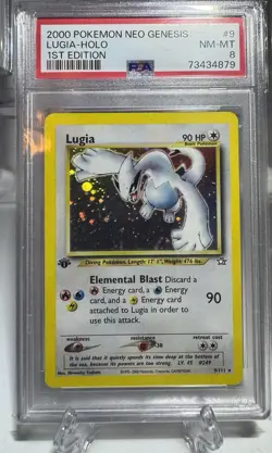 Neo Genesis Lugia Holo 1st Edition PSA 8 Pokemon TCG 9/111 Vintage 2000 - Image 5