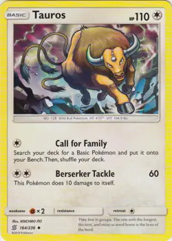 4x Tauros - 164/236 - Uncommon Unified Minds Pokemon Near Mint - Image 1