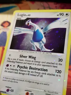 MAJOR HOLO BLEED LUGIA 14/132 Diamond Pearl Secret Wonders 2007 Pokemon Vintage - Image 2