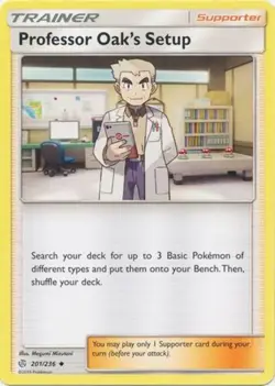 4x Professor Oak's Setup - 201/236 - Uncommon Cosmic Eclipse Pokemon Near Mint - Image 1