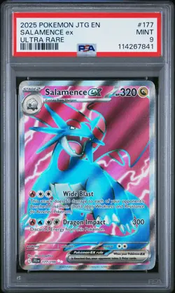 2025 POKEMON JTG EN-JOURNEY TOGETHER ULTRA RARE #177 SALAMENCE EX PSA 9 - Image 1