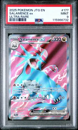 2025 POKEMON JTG EN-JOURNEY TOGETHER ULTRA RARE #177 SALAMENCE EX PSA 9 - Image 1