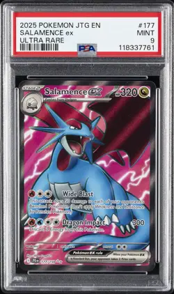 2025 POKEMON JTG EN-JOURNEY TOGETHER ULTRA RARE #177 SALAMENCE EX PSA 9 - Image 1