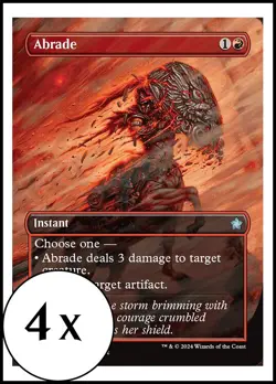 MTG - 4 x Abrade (Borderless) - Foundations - Playset 4x x4 - Image 1