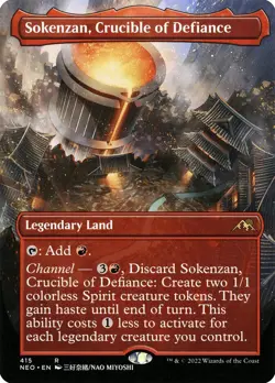 MTG Sokenzan, Crucible of Defiance Borderless ** Neon Dynasty ** English (NM) - Image 1