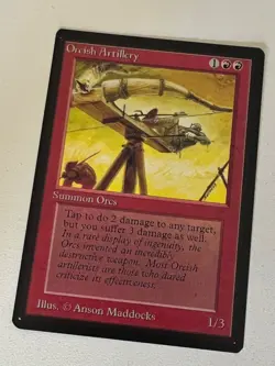 Magic the Gathering MTG Beta Orcish Artillery NM (Beta Bob) - Image 1