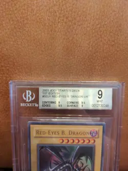 YUGIOH Beckett 9 2003 Red-Eyes B. Dragon SDJ-001 Ultra Rare 1st Edition - Image 3