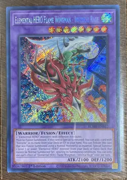 YU-GI-OH! ELEMENTAL HERO FLAME WINGMAN - INFERNAL RAGE BLMR-EN012 1ST ED NM SR - Image 1