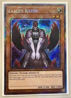 Yugioh! 1x Fabled Raven RA03-EN239 Platinum Secret Rare 1st Ed NM - Image 1