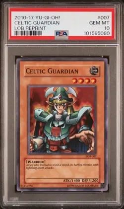 Yugioh PSA 10 2010 Celtic Guardian LOB-EN007 EN Super Rare - Image 1