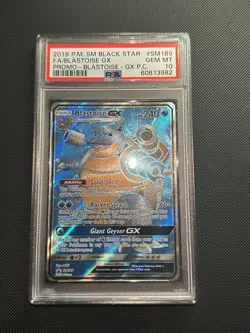 2019 POKEMON SM BLACK STAR PROMO #SM189 FULL ART BLASTOISE GX PSA 10 GEM MINT - Image 1