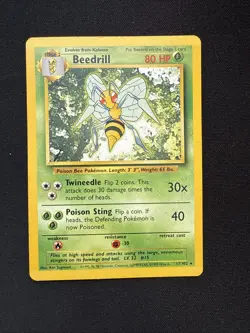 Beedrill 017/102 - Base Set - Regular - Unlimited - WOTC - Pokemon TCG - MP - Image 1