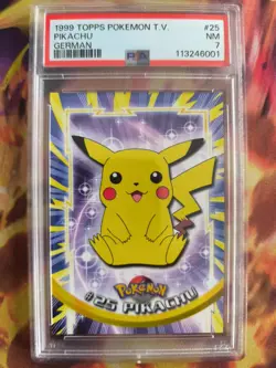 Pokemon Card Pikachu Topps 1999 Vintage Rare Deutsch PSA 7 Blue Logo - Image 2