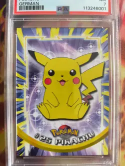 Pokemon Card Pikachu Topps 1999 Vintage Rare Deutsch PSA 7 Blue Logo - Image 3