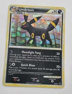 Pokemon TCG 2010 Umbreon Holo Card Undaunted Cracked Ice 10/90 - Image 3