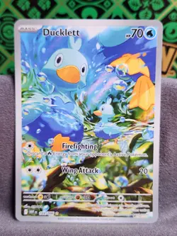 Pokemon TCG White Flare IR Ducklett 109/086 Scarlett & Violet English PACK FRESH - Image 1