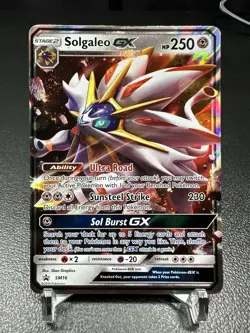 Solgaleo GX SM16 Sun & Moon Black Star Promo Pokemon Card FACTORY MARKS LP - Image 1
