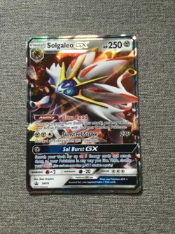 Solgaleo GX SM16 Sun & Moon Black Star Promo Pokemon Card FACTORY MARKS LP - Image 1