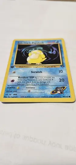 Pokemon Card Sabrina’s Psyduck 99/132 1st Edition Gym Challenge WOTC NM - Image 2
