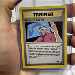 Blaine's Quiz #2 111/132 Gym Challenge Regular Pokemon Nintendo Uncommon NM Card - Image 1