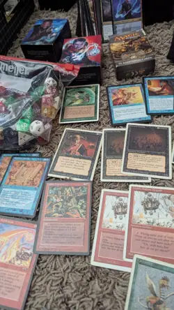 HUGE LOT OF MAGIC THE GATHERING CARDS Vintage - Revised, Mirage, And More! Dice - Image 2