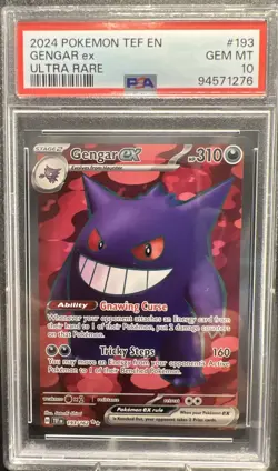 Gengar ex PSA 10 Temporal Forces 193/162 Full Art Ultra Rare Pokemon Card 2024 - Image 1