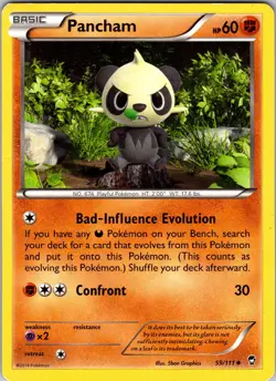 Pokemon TCG Pancham XY Furious Fists 59/111 Regular Uncommon Card Played LP - Image 1