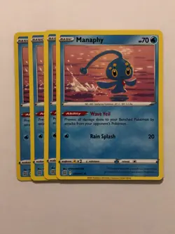 Pokemon Card 4x Playset Brilliant Stars Manaphy 041/172 Near Mint - Image 1