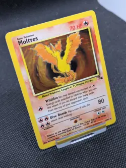 Pokemon Card Moltres 12/62 Fossil Set Rare Holo WOTC LP EXCELLENT - Image 2