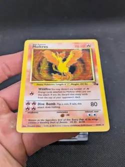 Pokemon Card Moltres 12/62 Fossil Set Rare Holo WOTC LP EXCELLENT - Image 3