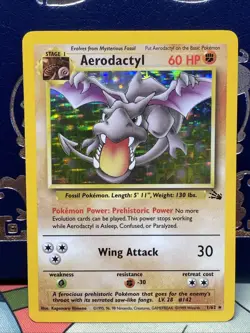 Aerodactyl 1/62 Fossil Unlimited Vintage Wotc Holo Rare Pokemon Card NM - - Image 1