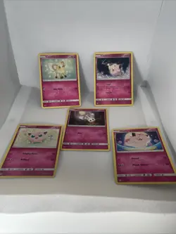 Pokemon Fairy Type 5 Card Lot. Cutifly Clefairy Morelull And Jigglypuff - Image 1
