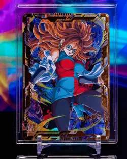 Android 21 Dragon Ball Gold Foil Custom Flash Card Doujin Waifu Premium Signed - Image 1
