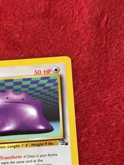 Ditto 18/62 Fossil Non Holo Vintage Pokemon Card Played - Image 2