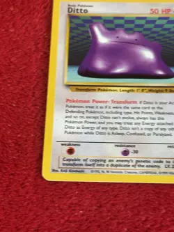 Ditto 18/62 Fossil Non Holo Vintage Pokemon Card Played - Image 4
